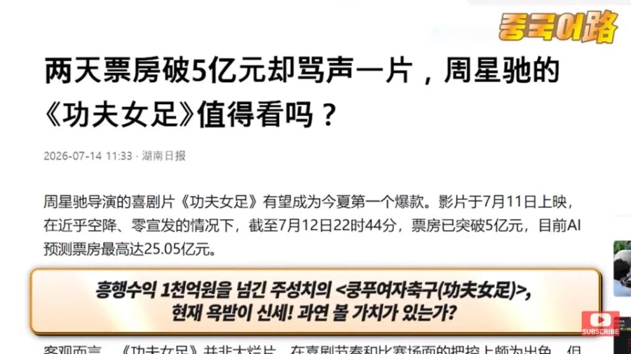 중국내 초반 흥행은 했는데 평가 폭망한 소림축구2 근황
