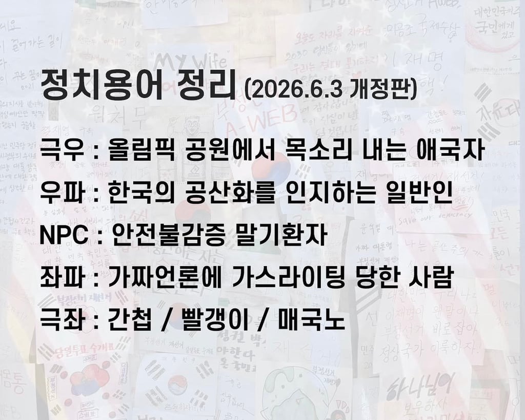 인스타에 돌아다니는 정치용어 정리