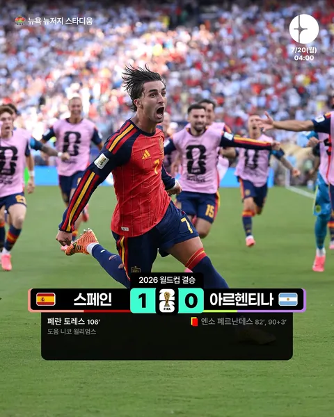북중미 월드컵 결승전 스페인 vs 아르헨티나 경기 결과