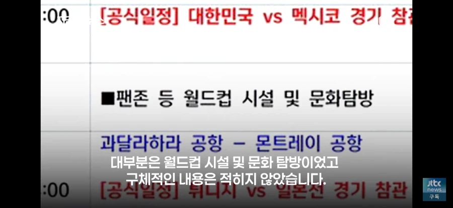 9박11일 4억 5천 들어간 월드컵 축구협회 참관단