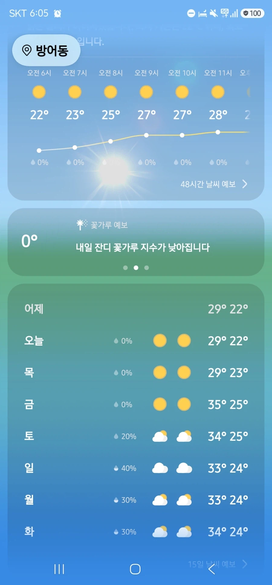 날씨)울산은 장마끝