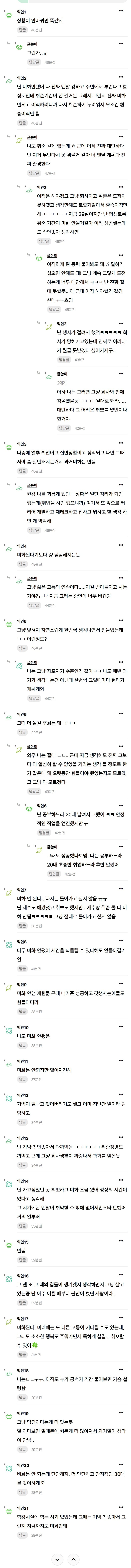 20대 불안하고 힘든거 나중에 미화돼?