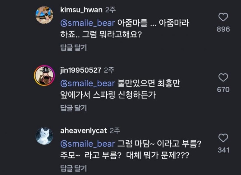 느닷없는 아줌마 논쟁