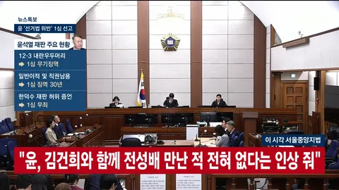 [속보]윤석열 '허위사실 공표' 혐의 1심 징역 1년 6월, 집유 3년