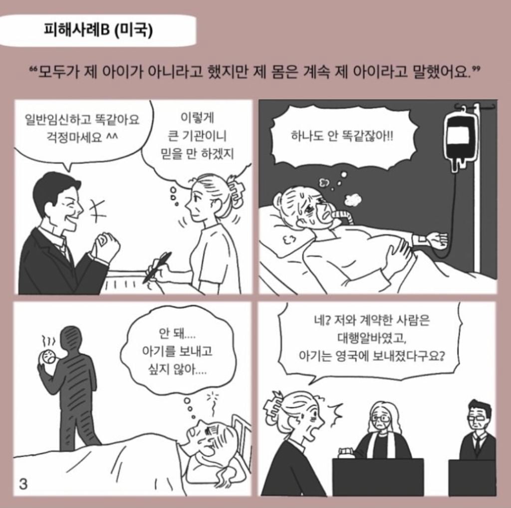 선진국에서 선의로 대리모 봉사했다가 피해본 사례