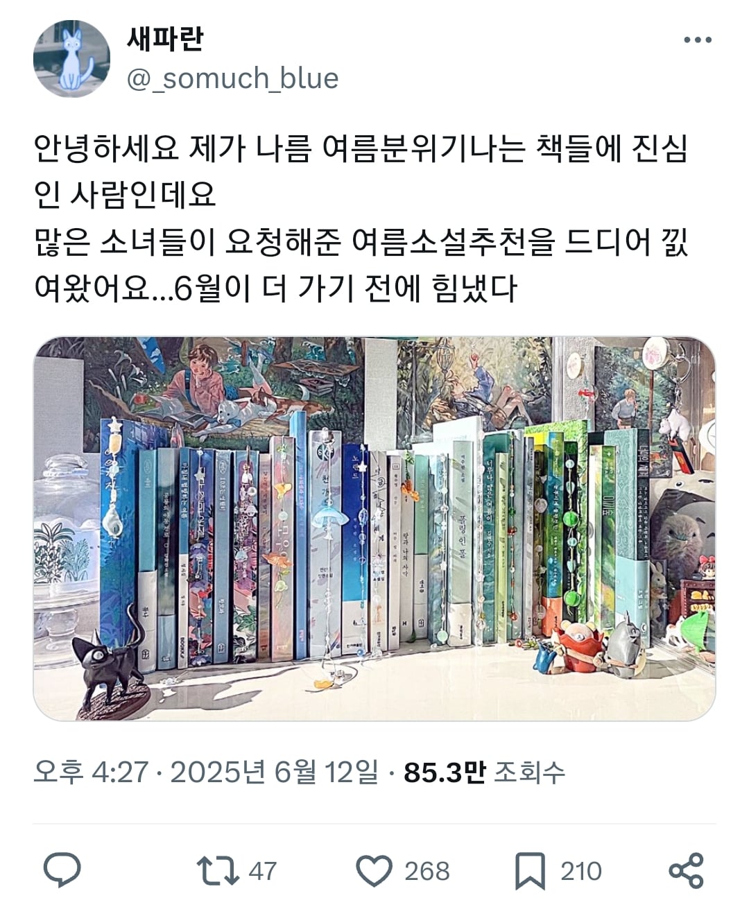 여름에 읽기 좋은 + 여름 분위기인 책들 모으고 모아...🩵