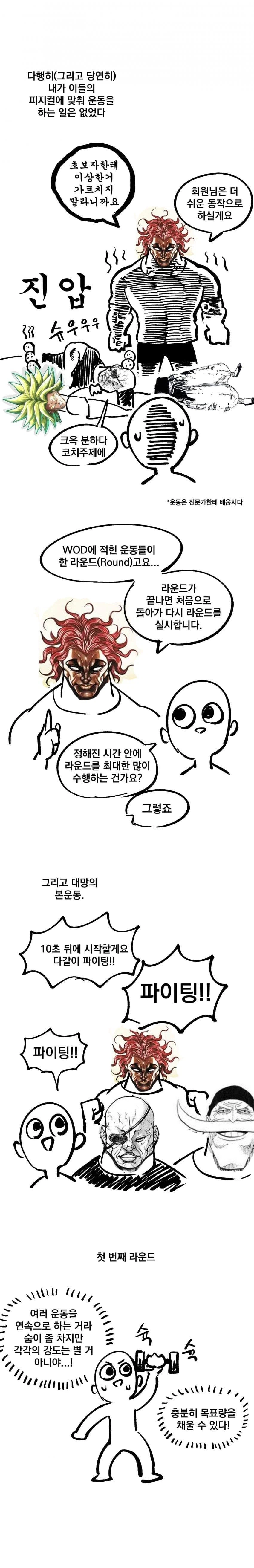 크로스핏 입문하는 뉴비 만화