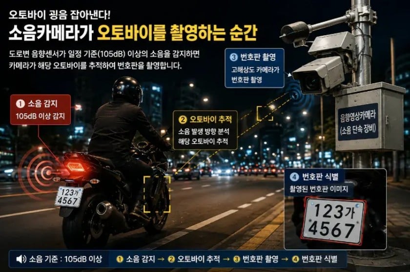 경기도, 오토바이 굉음 단속 '소음 카메라' 도입