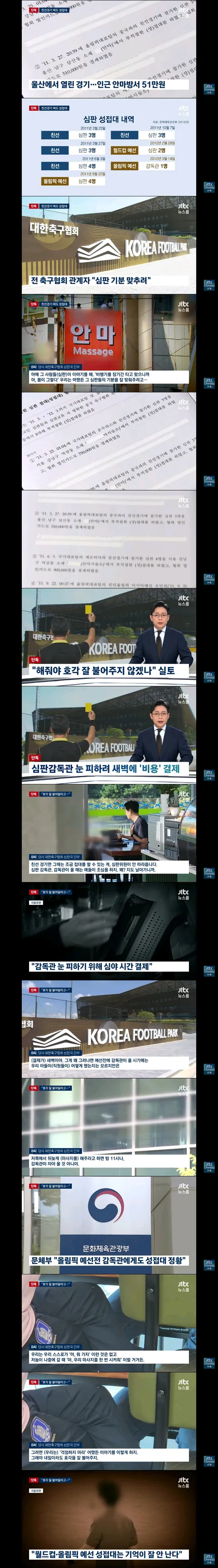 오늘 보도된 축협 성접대 의혹들