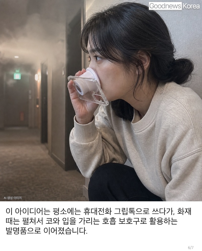 화재 대피 시 호흡 그립톡 만든 초등학생