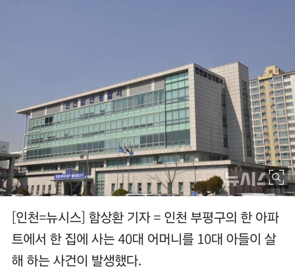 인천 부평구 아파트서 10대가 40대 친모 살해