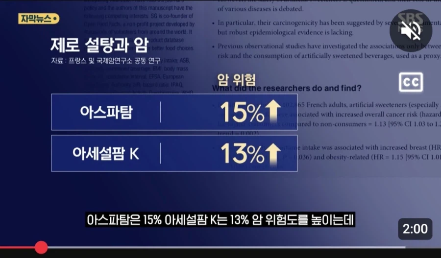 ''제로 음료는 암 발생률을 높입니다!''