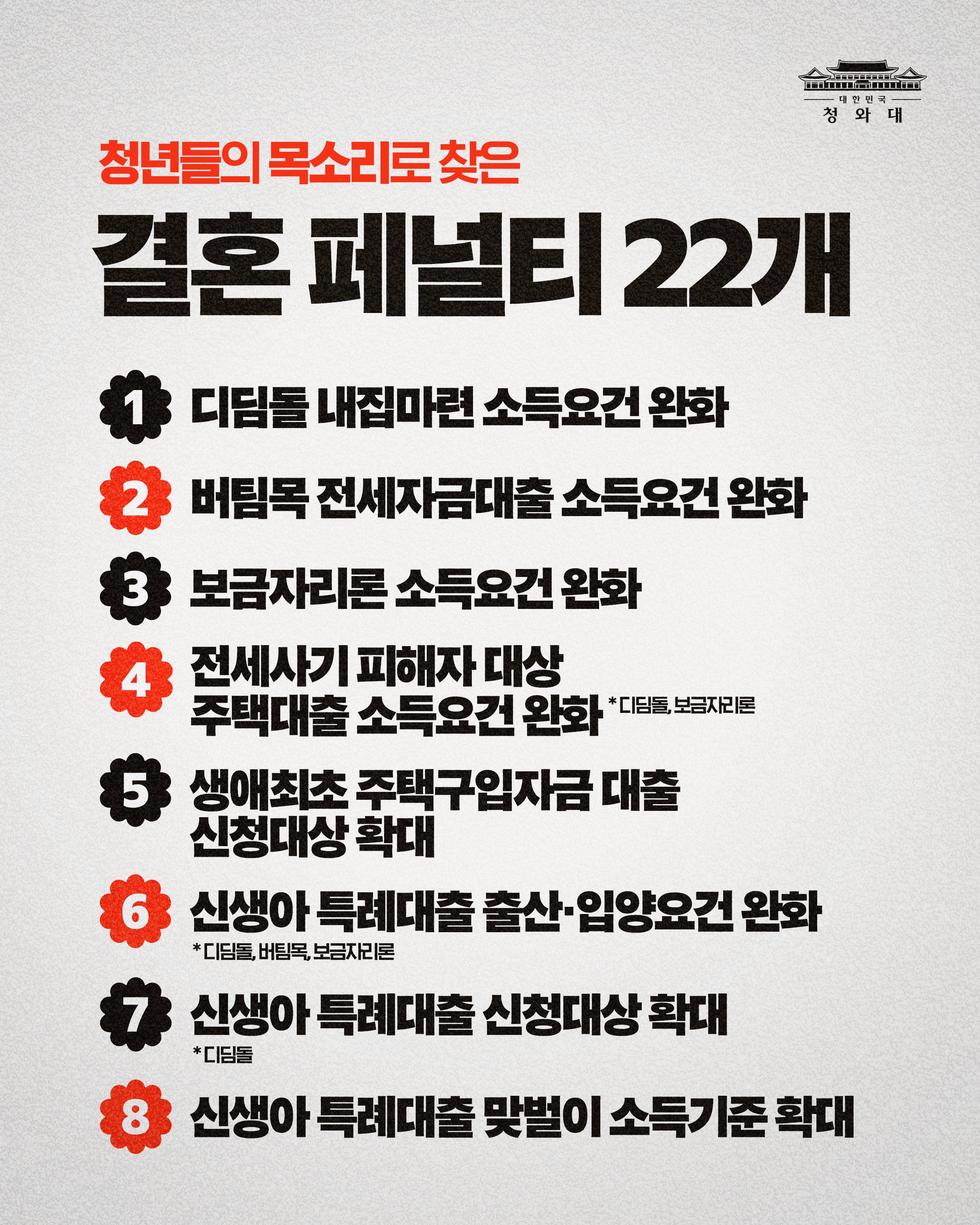 李대통령 '결혼 불이익 없앤다'…대출·청약·세제 22개 과제 점검