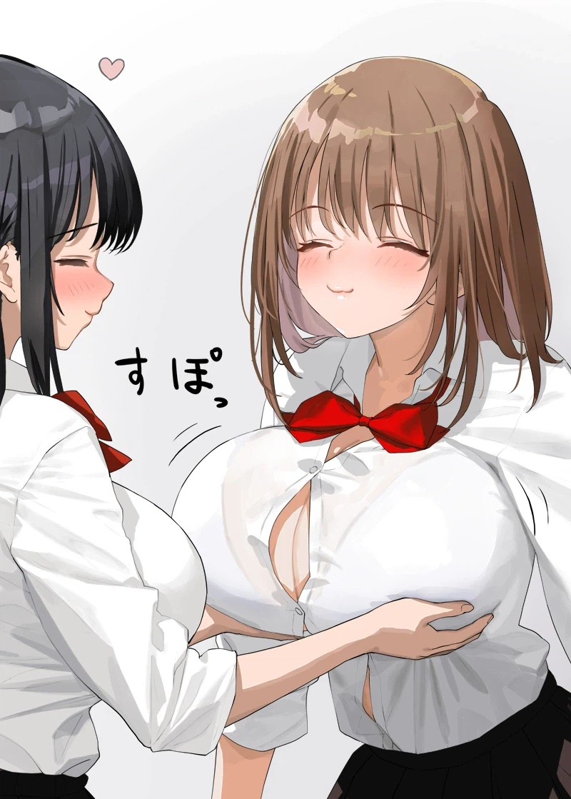 가슴거치대에 가슴을 거치하는 여고생