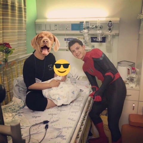 스파이더맨 톰홀랜드의 어린이 병동 방문기