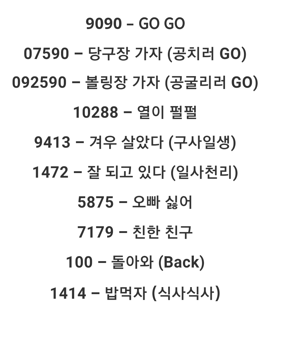 우리가 알고 있는 그 시절 삐삐 암호