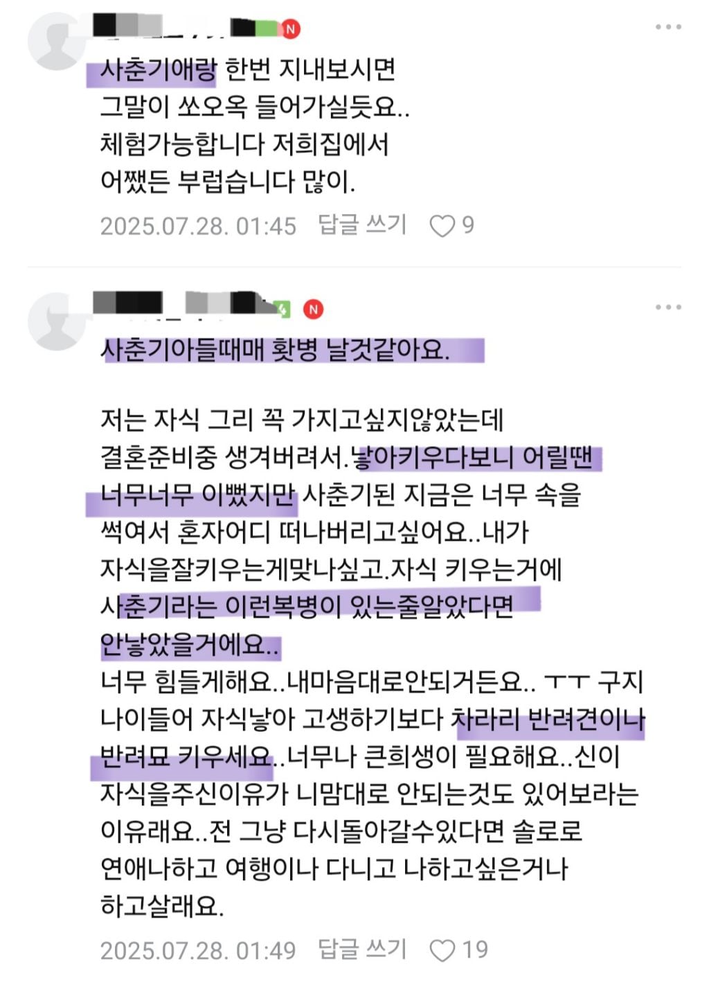 나이있는 미혼,딩크분들 자식없는 삶 후회하나요? (현재 맘카페 댓글 300개 넘는 글)