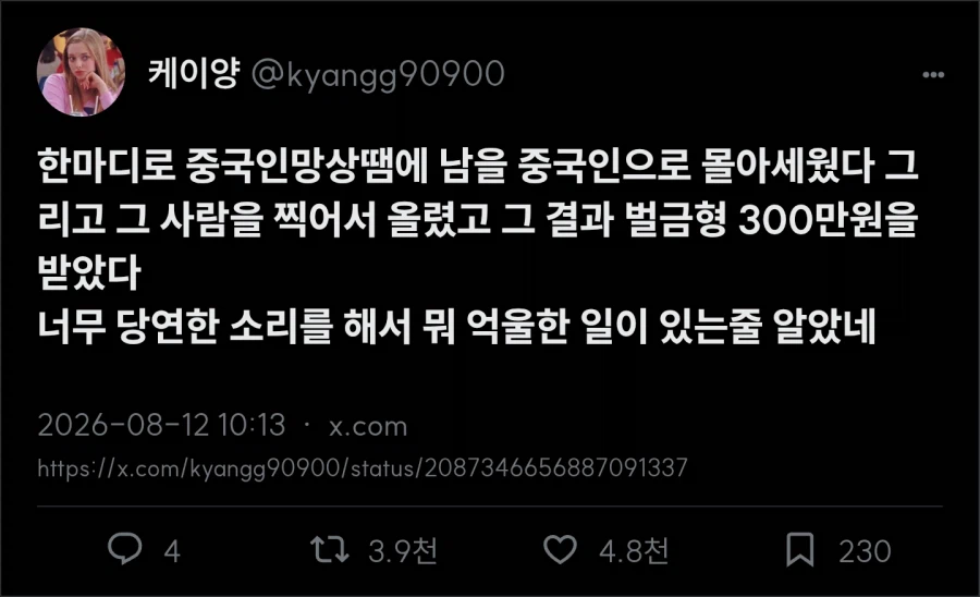 벌금형 300만원 전과자의 고백