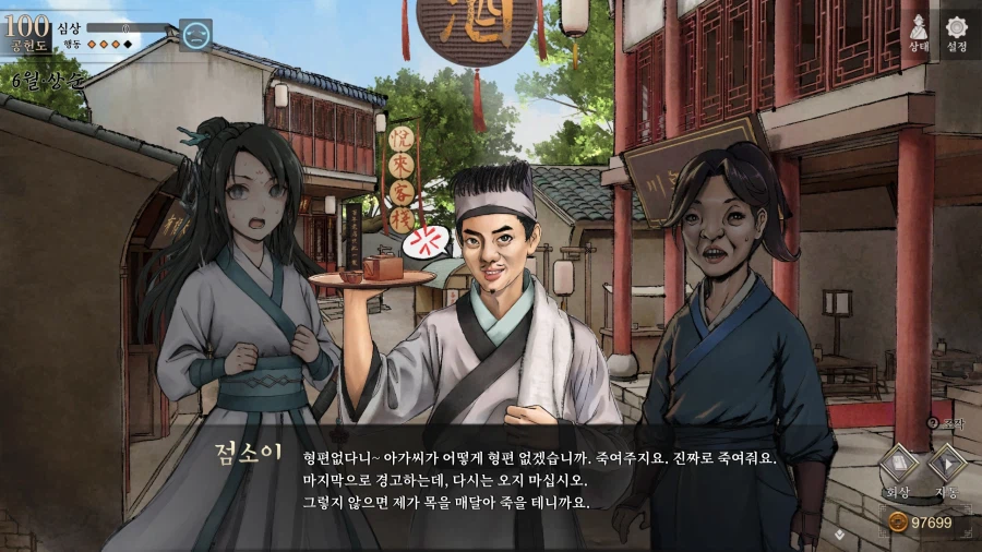활협전)용상에 대한 등장인물들의 평가