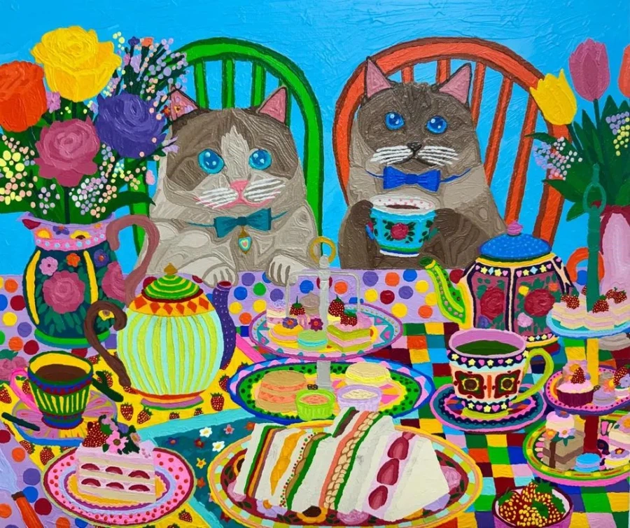 중증자폐성 장애인이 그린 고양이 그림
