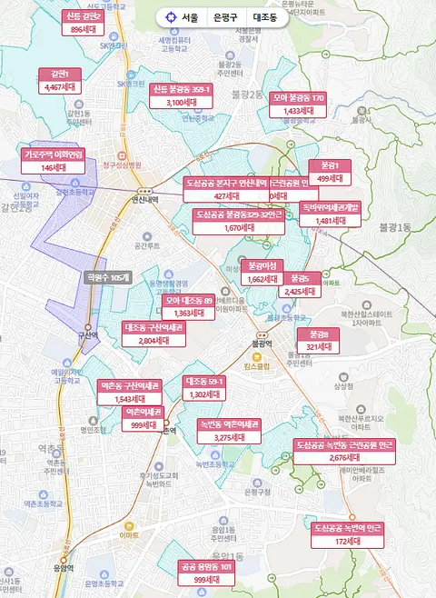 서울 수도권 재개발 엄청하는군요 세대수를 보니 엄청나네요
