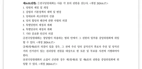 어제 민주당 대의원들 당대표 투표 때 끼워넣기한 투표 내용 심각한 듯요