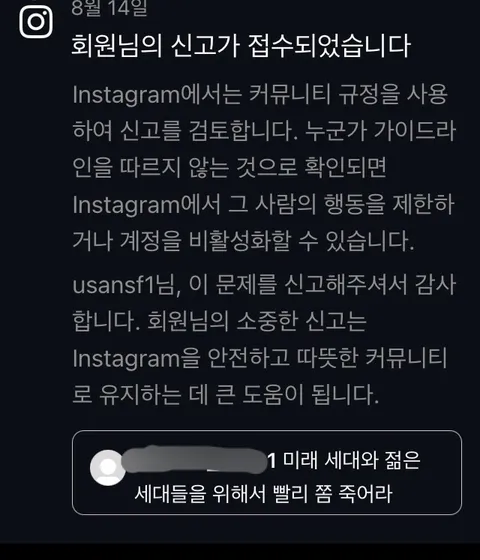 인스타의 씁슬한 댓글삭제 레벨