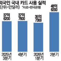 [속보]외국인 국내 카드 사용액 '사상 최대'