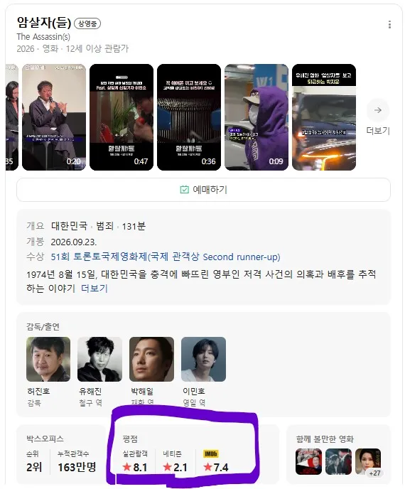 🚨현재 파묘됐다는 암살자(들) 평점사태..JPG🚨