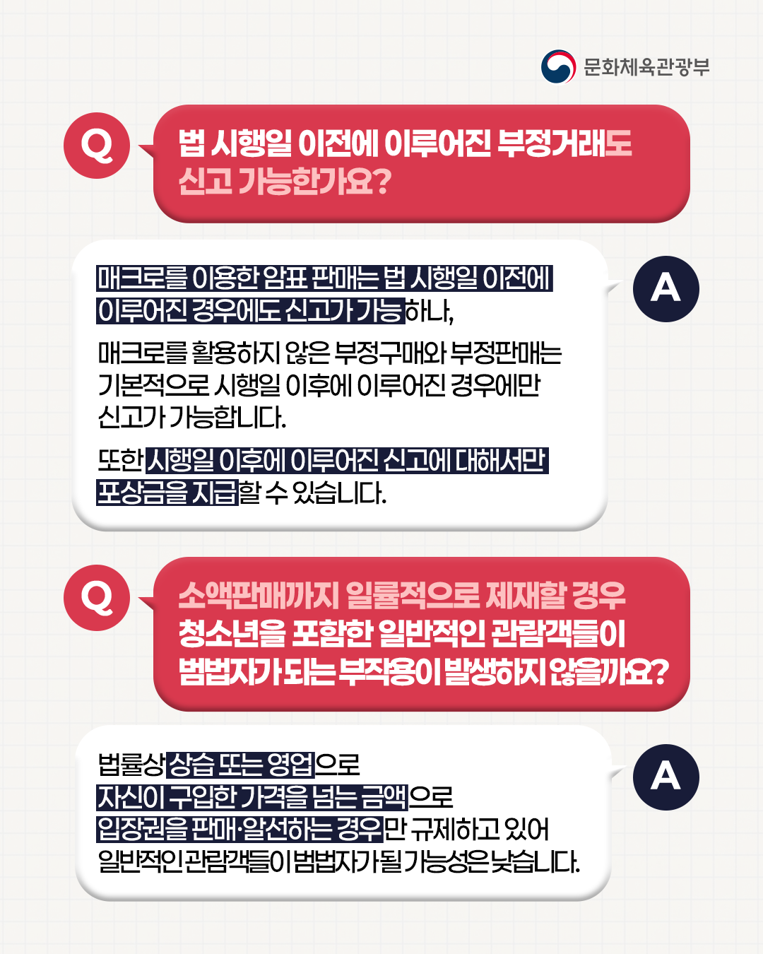 공연, 운동경기 암표 신고하면 포상금 준다함