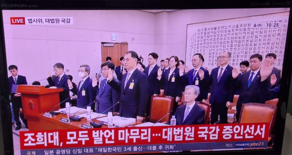 증인선서 거부한 조희대…서영교