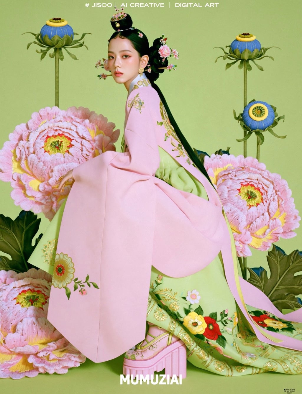 ai로 만든 블핑 한복 화보