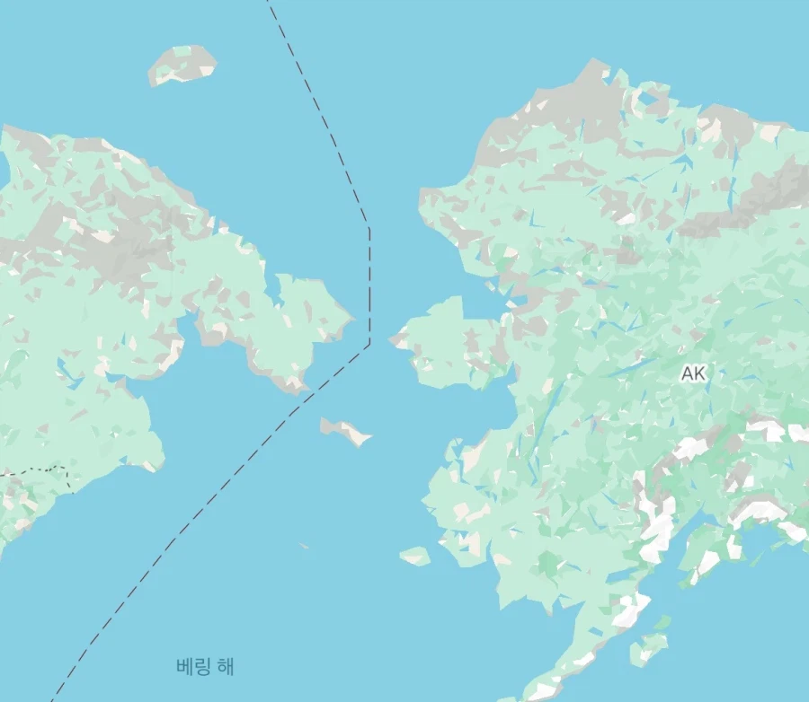 미국이랑 러시아 실제로 엄청 가깝네