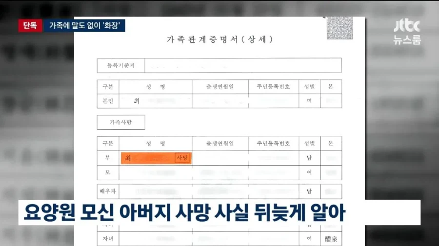 입소자 사망했는데 가족에 통보없이 화장한 요양원