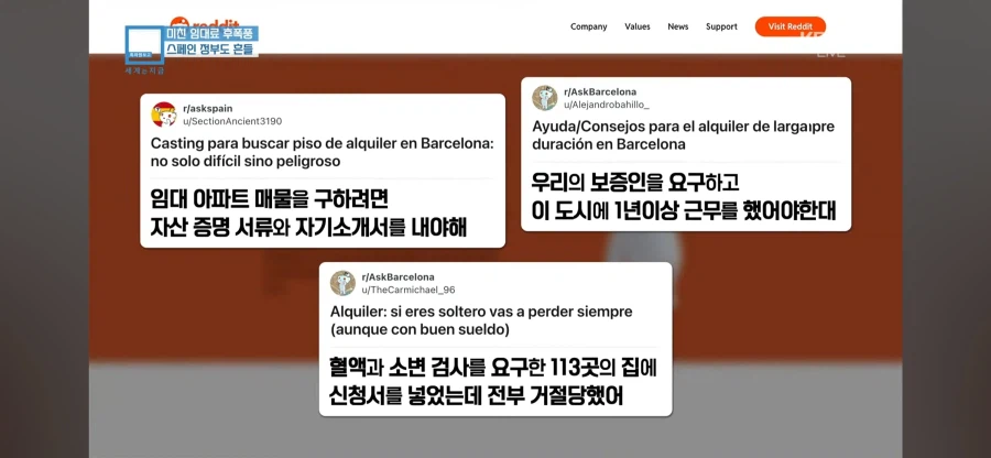 월급의 98%가 임대료인 스페인 근황