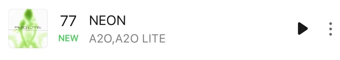 A2O LITE NEON 멜론 탑백 77위 진입 🆕 (그 이수만 걸그룹)