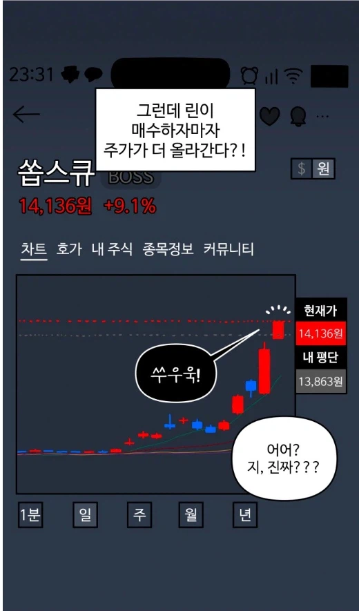 주식 초보가 주식에 도전해 보았다.manhwa