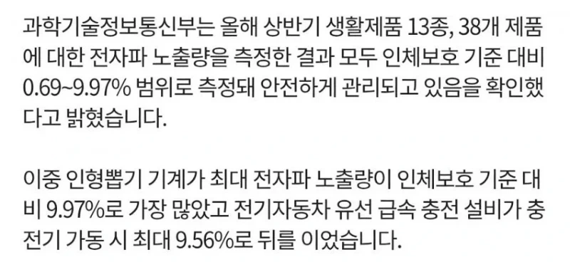 의외로 전자파가 심한 장소