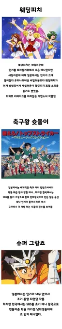 한국에 비해 일본에서는 크게 흥행하지못한 그 시절 애니메이션