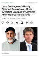 아마존, OpenAI ceo 샘 올트먼 전기 영화 제작 취소