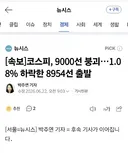 [속보]코스피, 9000선 붕괴