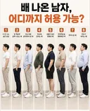 배 나온 남자 기준.