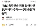 속보) 음주단속 피해 달아나던 SUV 바다 추락…40대 운전자 숨져