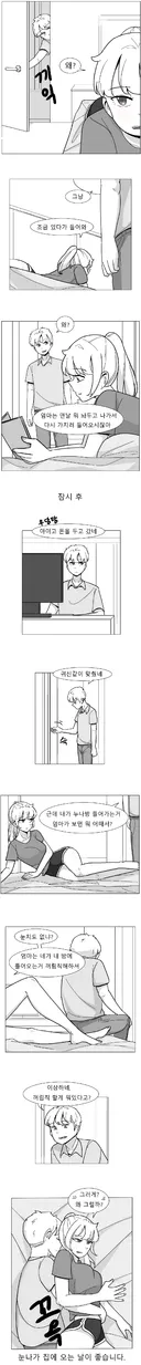 ㅇㅆㅇㅆ) 누나방에 들어가려는 만화