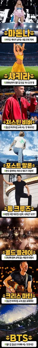 월드컵 결승전 하프타임 공연 출연진 라인업