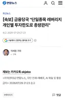 금융당국 단일종목 레버리지 개인별 투자한도로 총량관리