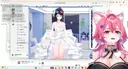 버튜버) 웨딩드레스를 입은 하우카우와 그걸보며 감탄하는 고양이귀 로제타