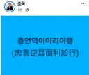 조국 충언역이이리어행