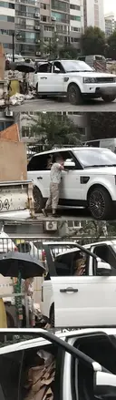 보배 폐지 줍는 레인지로버